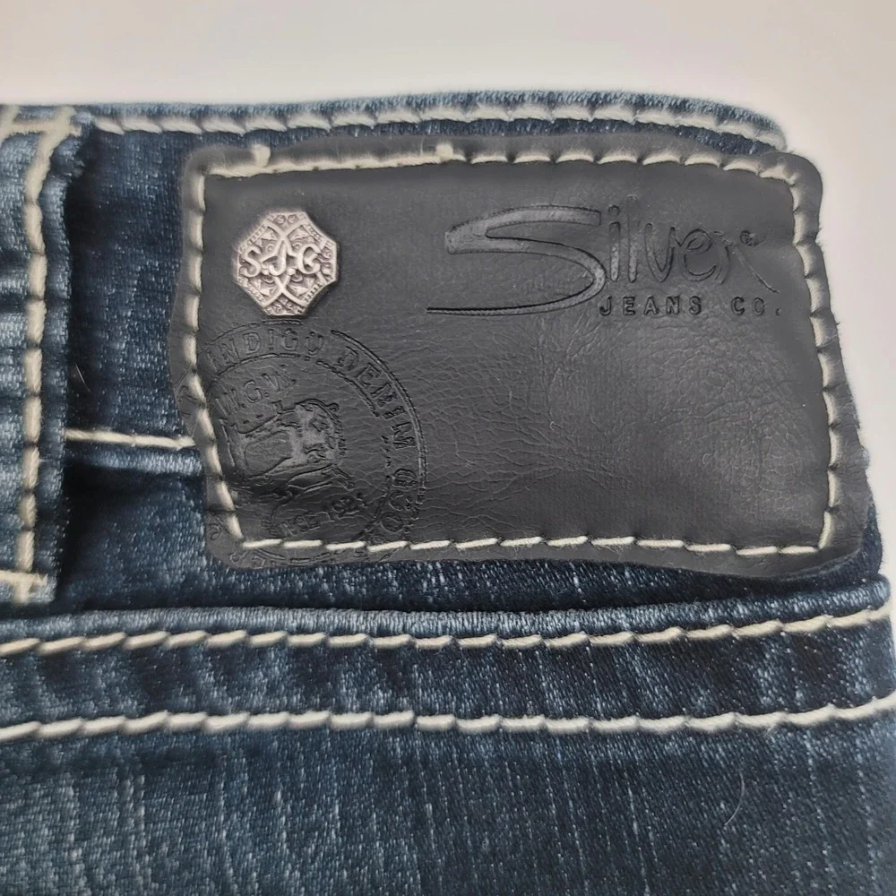 Silver Jeans Co Suki High Slim Bootcut Jeans Dark Wash Indigo W30 L35